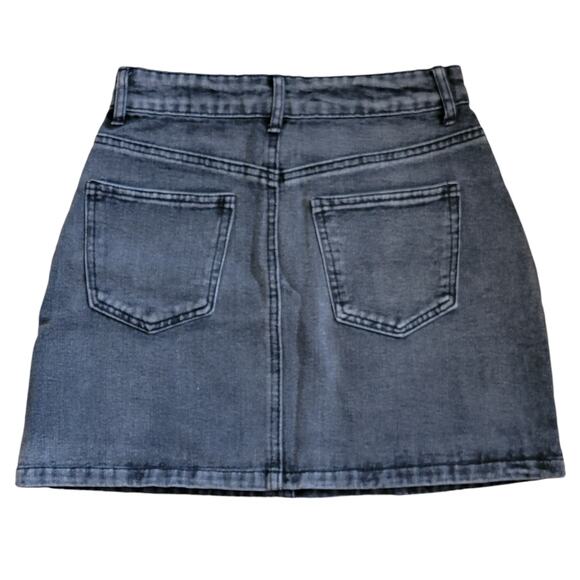 Forever 21 Black Jean Mini Skirt Womens Sz S Denim Casual Retro School Basic - Picture 3 of 6
